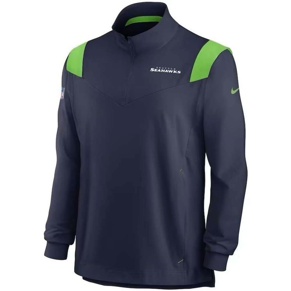 Seattle Seahawks Nike Dri Fit Navy On Field 1/4 Zip Jacket Size XXL NWOT